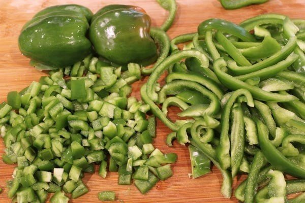 Перец болгарский нарезанный зеленый